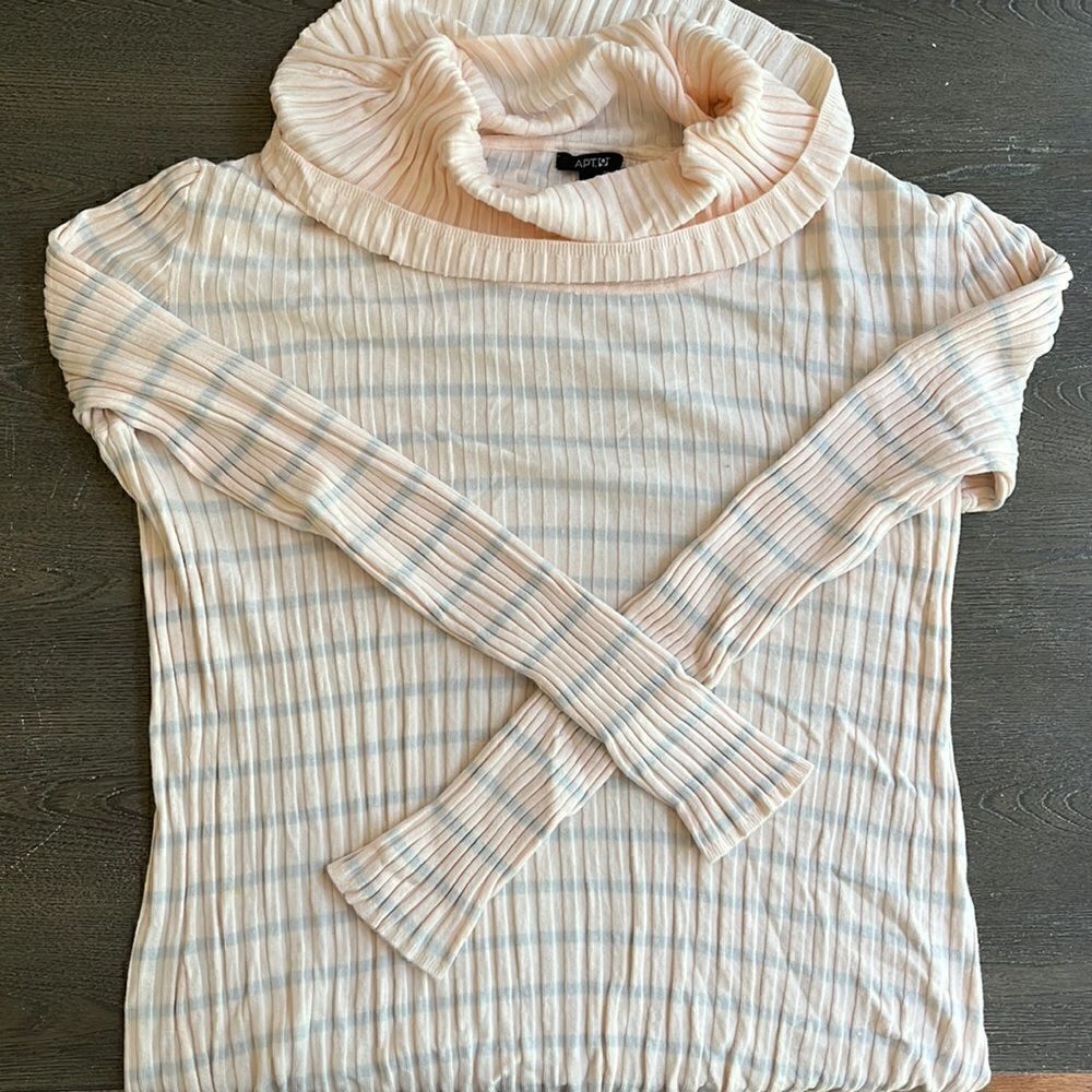 Peach, Gray, & Black turtlenecks